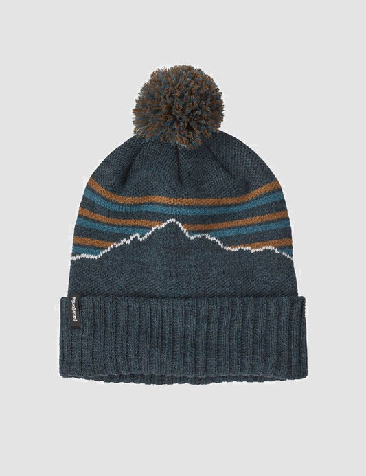 Pata Powder Town Fitz Roy Stripe Beanie Hat - Smolder Blue